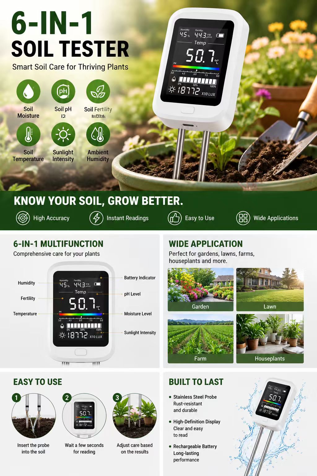 Tester del Suolo Avanzato 6-in - Plant Growth Regulator recensione e prezzo
